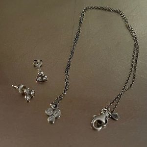 Silpada sterling silver necklace and stud earring set
